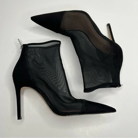 Zara Black Mesh Ankle Boots Bootie High Heels Size EU 40 - Picture 10 of 14